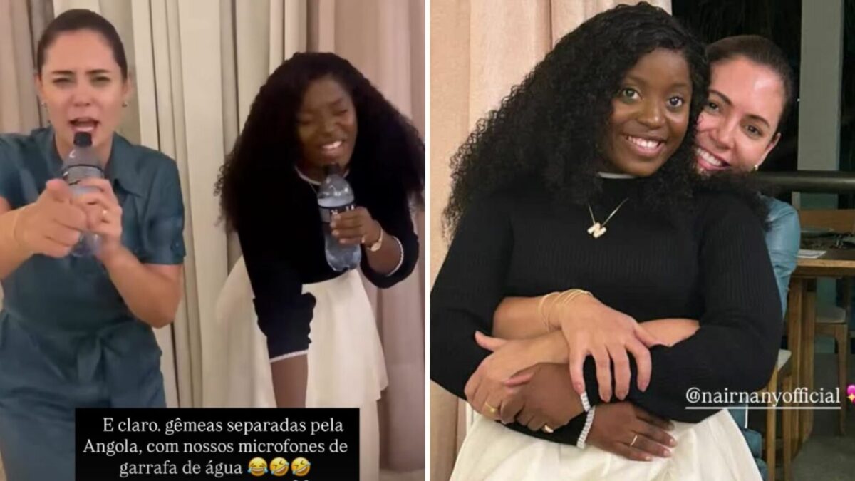 Michelle louva ao lado da cantora Nair Nany e outros amigos